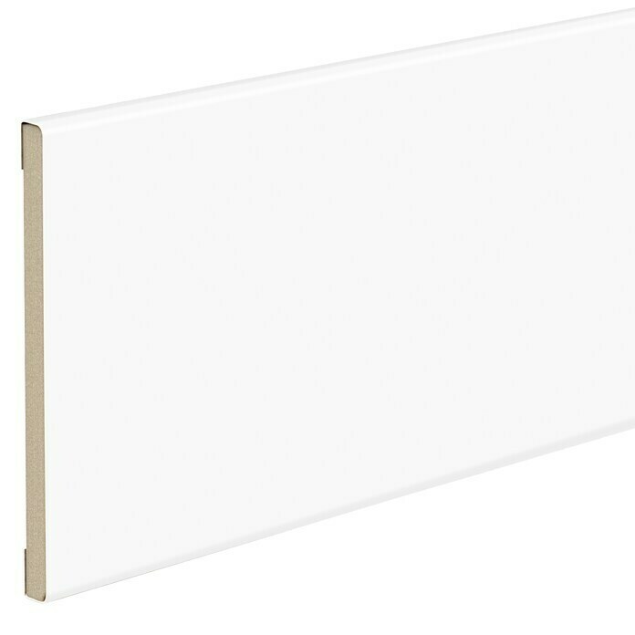 Embellecedor de madera cubreguía Blanco lacado (220 cm x 15 cm x 10 mm)