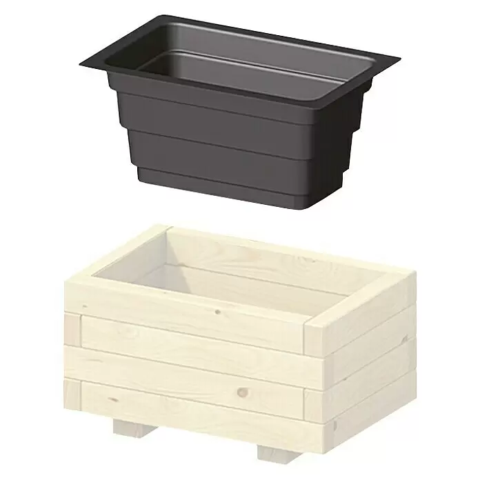 Pflanzkasten-Einsatz Cora - Außenmaß (L x B x H): 38 x 57 x 31,5 cm, Kunststoff, Schwarz