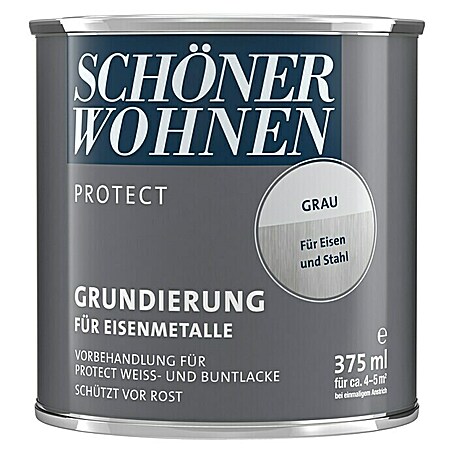 SCHÖNER WOHNEN-Farbe Protect Grundierung für Eisenmetalle (Grau, 375 ml)