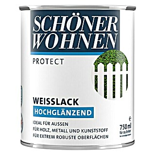 SCHÖNER WOHNEN-Farbe Protect Weißlack (750 ml, Weiß, Hochglänzend)