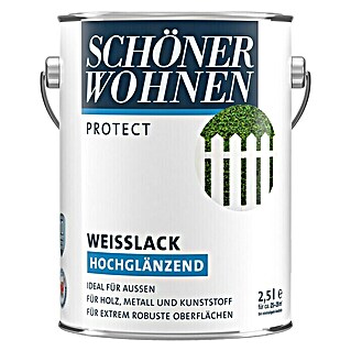 SCHÖNER WOHNEN-Farbe Protect Weißlack (2,5 l, Weiß, Hochglänzend)