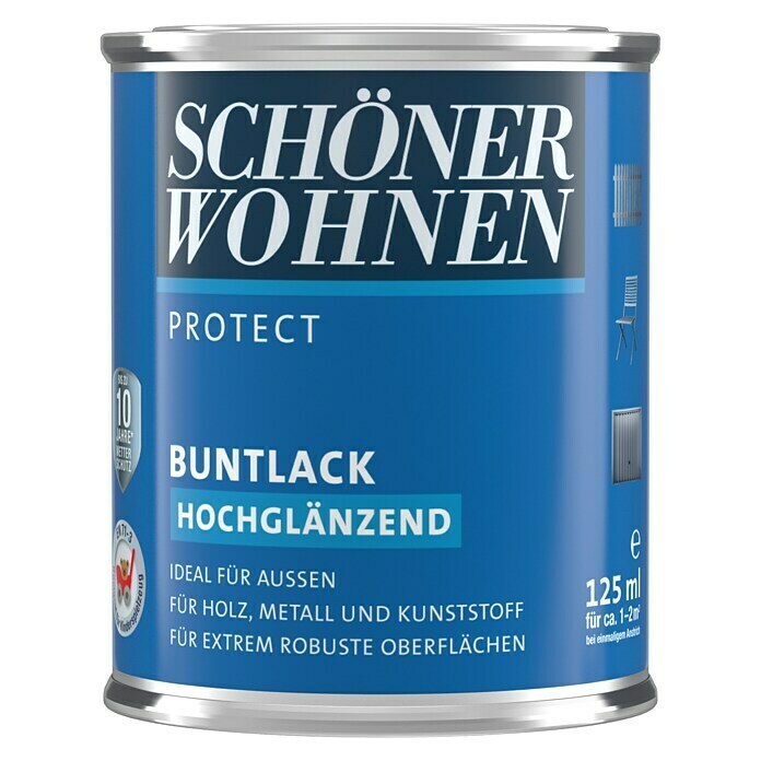 Schöner Wohnen ProfiDur Buntlack RAL 6005 (Moosgrün, 125 ml, Hochglänzend)