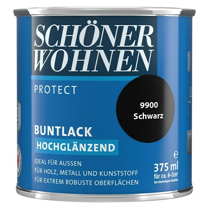 Schöner Wohnen ProfiDur Buntlack (Schwarz, 375 ml, Hochglänzend)