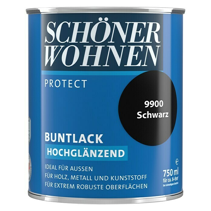 Schöner Wohnen ProfiDur Buntlack (Schwarz, 750 ml, Hochglänzend)