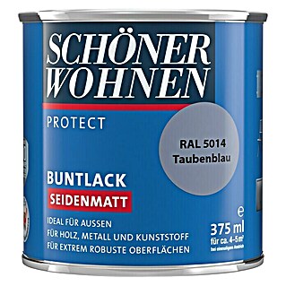 SCHÖNER WOHNEN-Farbe Protect Buntlack RAL 5014 (Taubenblau, 375 ml, Seidenmatt)