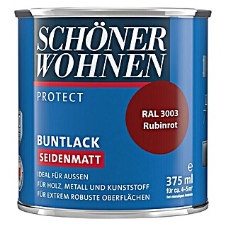 SCHÖNER WOHNEN-Farbe Protect Buntlack RAL 3003 (Rubinrot, 375 ml, Seidenmatt)