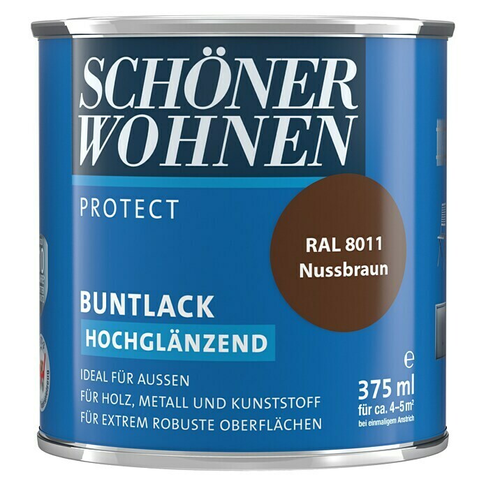 Schöner Wohnen ProfiDur Buntlack (Nussbraun, 375 ml, Hochglänzend)