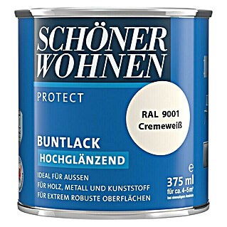 SCHÖNER WOHNEN-Farbe Protect Buntlack (Cremeweiß, 375 ml, Hochglänzend)