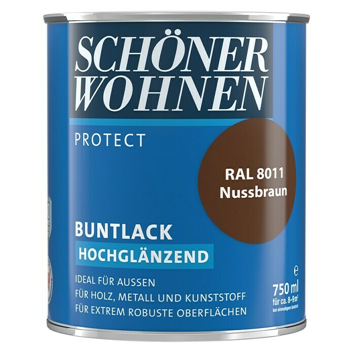 Schöner Wohnen ProfiDur Buntlack (Nussbraun, 750 ml, Hochglänzend)