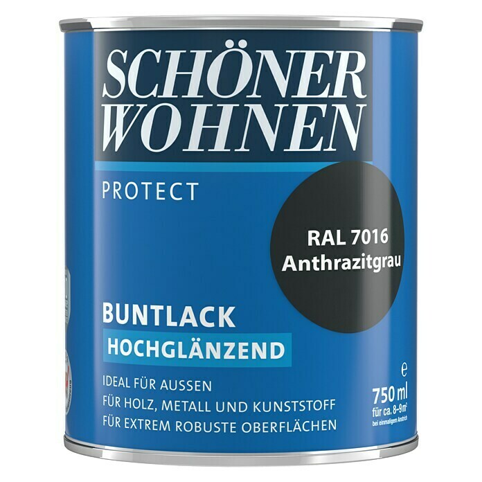 Schöner Wohnen ProfiDur Buntlack (Anthrazitgrau, 750 ml, Hochglänzend)