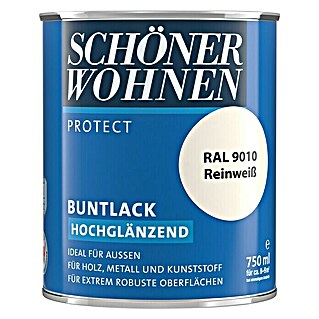 SCHÖNER WOHNEN-Farbe Protect Buntlack (Reinweiß, 750 ml, Hochglänzend)