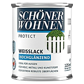SCHÖNER WOHNEN-Farbe Protect Weißlack (125 ml, Weiß, Hochglänzend)