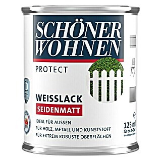SCHÖNER WOHNEN-Farbe Protect Weißlack (125 ml, Weiß, Seidenmatt)