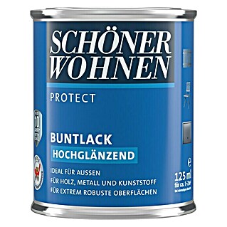 SCHÖNER WOHNEN-Farbe Protect Buntlack (Reinweiß, Hochglänzend, 125 ml, Lösemittelbasiert)