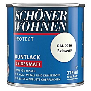SCHÖNER WOHNEN-Farbe Protect Buntlack (Reinweiß, 375 ml, Seidenmatt)