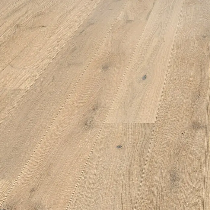 Living by Haro Parkettmuster Eiche Creme Naturöl - 290 x 180 x 12 mm, Landhausdiele - Helles Eichenparkett mit natürlicher Maserung für ein warmes und einladendes Ambiente. Perfekt für Wohn- und Geschäftsräume.