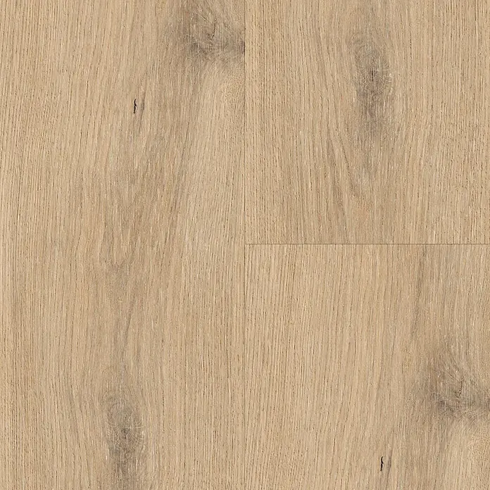 Living by Haro Parkettmuster Eiche Creme Naturöl - 290 x 180 x 12 mm, Landhausdiele - Nahaufnahme von hellem Holzbodenbelag. Die natürliche Maserung und Farbe des Parketts sind gut sichtbar.