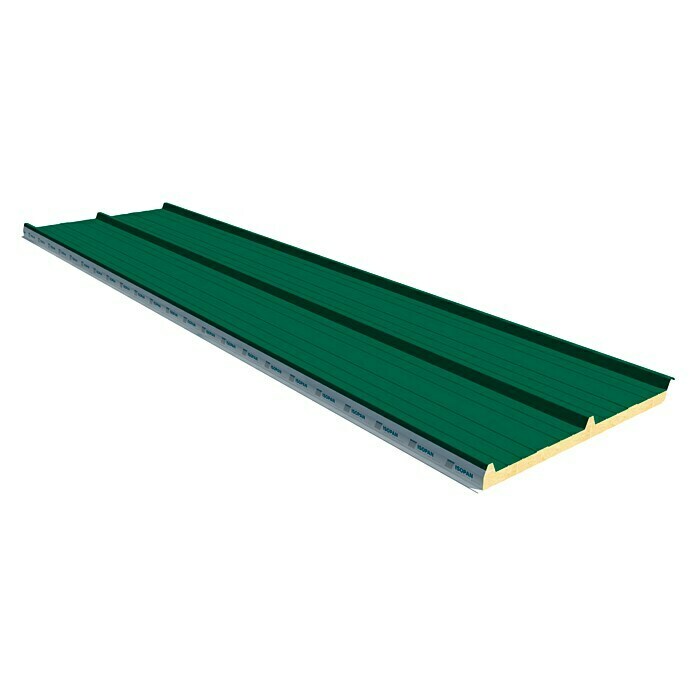 Isopan Placa de cubierta aislante Isotego Verde (4 x 1 m)