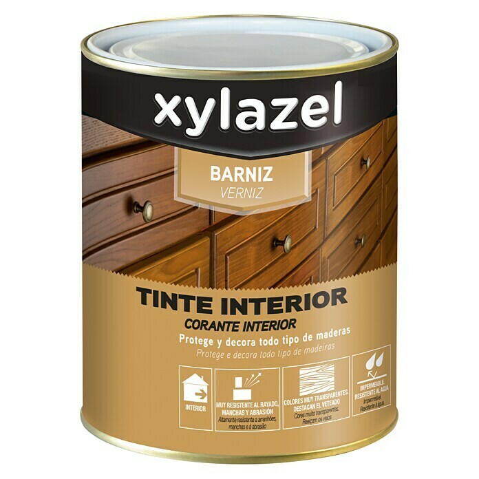 Xylazel Barniz Tinte interior (Nogal, 750 ml, Brillante)