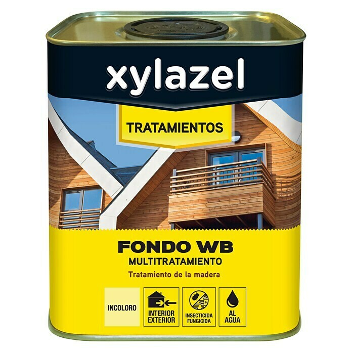 Xylazel Protección para madera Fondo WB (Incoloro, 750 ml)