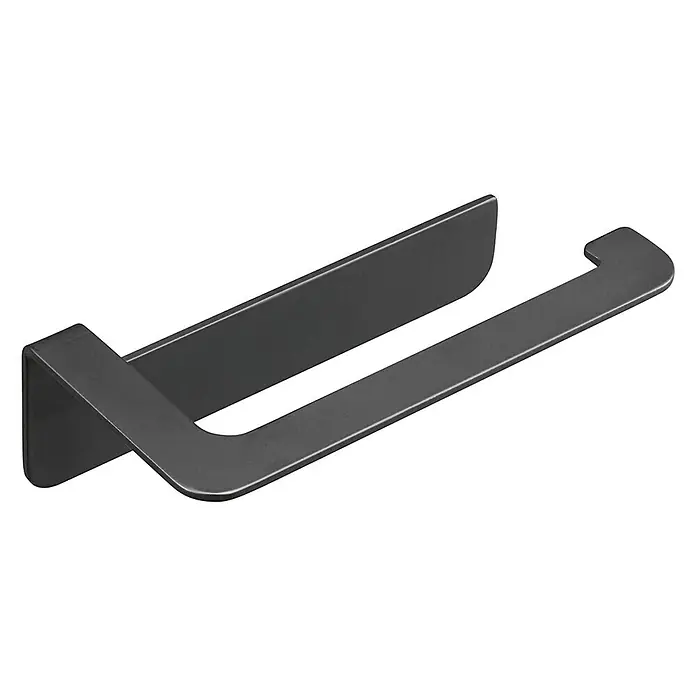Aquasanit Skyline Black Portarrollos papel higiénico - Negro - Moderno portarrollos de papel higiénico negro para montaje en pared. Práctico y elegante para cualquier baño.
