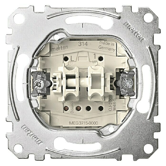 Merten Jalousieschalter-Einsatz10 A, Unterputz Front View