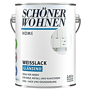 SCHÖNER WOHNEN-Farbe Home Weißlack (Reinweiß, 2,5 l, Glänzend)