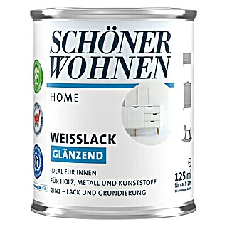 SCHÖNER WOHNEN-Farbe Home Weißlack (Reinweiß, 125 ml, Glänzend)