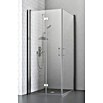 Camargue Eckdusche (L x B x H: 100 x 80 x 195 cm, Beschichtet, Stärke: 6 mm, Silber)