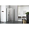 Camargue Eckdusche (L x B x H: 100 x 90 x 195 cm, Beschichtet, Stärke: 6 mm, Silber)