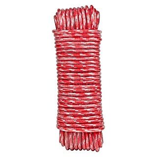 Cuerda de poliéster fantasía 4033 (Ø x L: 3 mm x 25 m, Rojo, Trenzado)