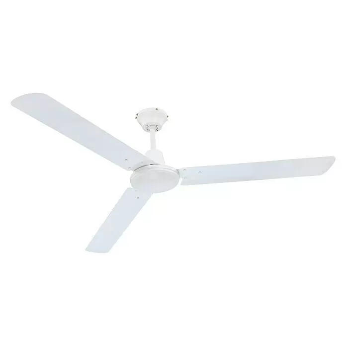 Globo Ventilador de techo Ferro - Blanco, 142 cm, 70 W - Ventilador de techo blanco de tres aspas con luz integrada.