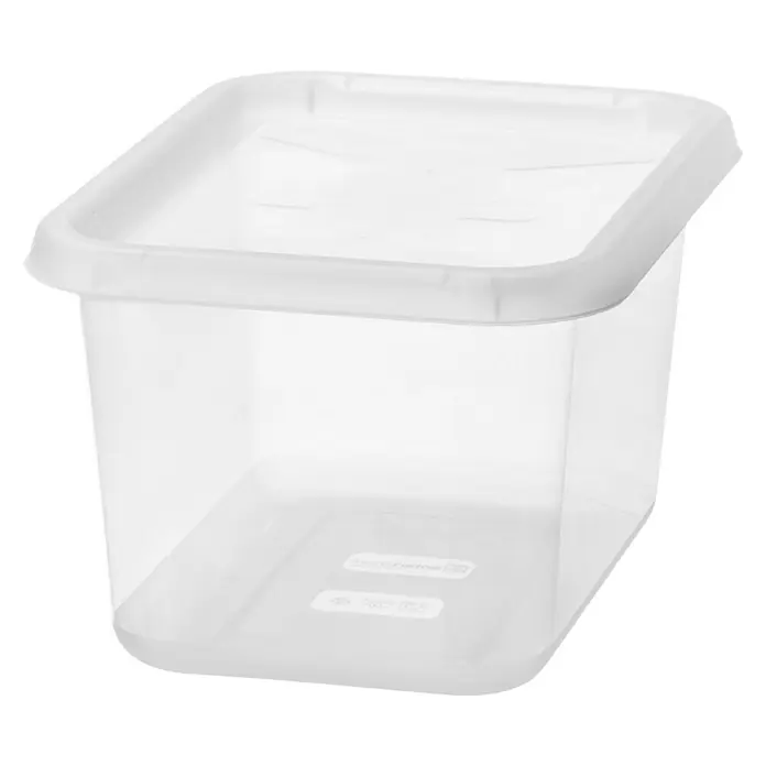 SmartStore Aufbewahrungsbox Basic S - L x B x H: 38 x 27 x 20 cm, 11 l, Mit Deckel - Abbildung einer durchsichtigen Kunststoffbox mit Deckel, ideal zur Aufbewahrung verschiedener Gegenstände im Haushalt.
