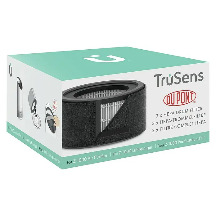 Leitz TruSens Filtro HEPA Z-1000 - 18,5 x 18,5 x 9,5 cm, Específico para: Purificador de aire TruSens Z-1000 - Embalaje para los filtros HEPA de tambor para el purificador de aire TrüSens Z-1000.