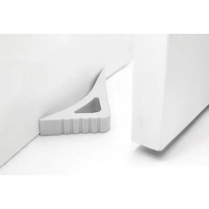 Retenedor para puerta y ventana Blockystar - Blanco - Tope de puerta de goma en forma de cuña para mantener las puertas abiertas. Accesorio práctico para uso diario en blanco.
