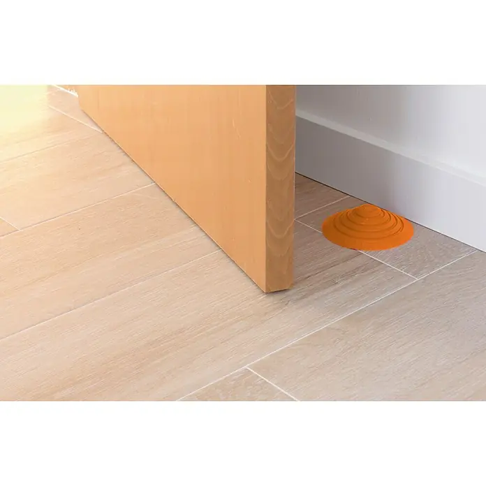 Tope de puerta y ventana Ovni Blockystar - Plástico, Ø x Al: 12 x 3 cm, Naranja - Tope de puerta de silicona en forma de cono naranja, colocado entre la puerta y el suelo para evitar que se cierre de golpe.