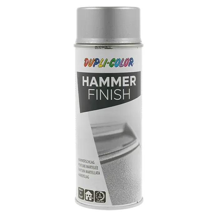 Dupli-Color Effect Sprühlack Hammer Finish - Silber, Glänzend, 400 ml - Dose Dupli-Color Hammer Finish Spray, ideal für Metalle und andere Oberflächen. Sorgt für eine robuste und dekorative Hammerschlagoptik.