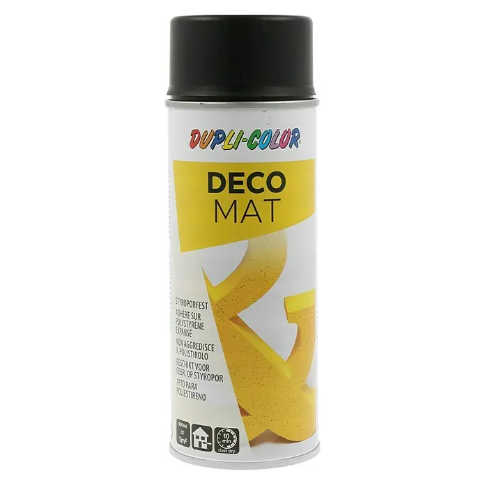 Dupli-Color Deco Mat Sprühlack - Schwarz, Matt, 400 ml - Dose Dupli-Color Deco Mat Sprühlack für dekorative Anwendungen und Styroporbearbeitung.
