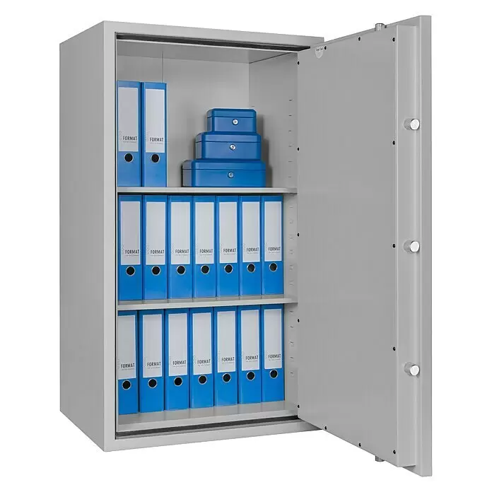 Format Stahlbüroschrank SB Pro 40 - Doppelbart-Hochsicherheitsschloss, L x B x H: 550 x 700 x 1.200 mm - Detailaufnahme