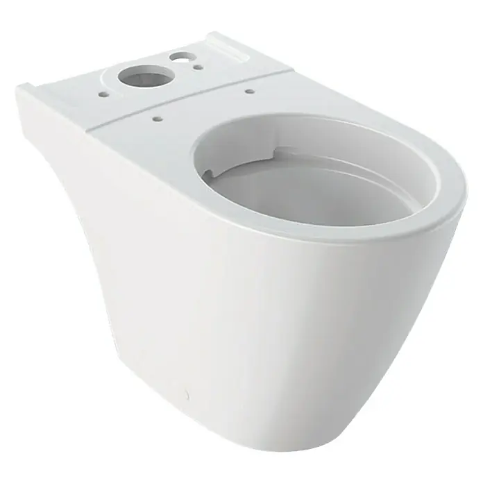 Geberit iCon Stand-WC - Spülrandlos, Ohne Spezialglasur, Spülform: Tief, WC Abgang: Senkrecht, Weiß - Wand-Tiefspülklosett in Weiß: Modernes Design für das Badezimmer, das Funktionalität und Ästhetik vereint.