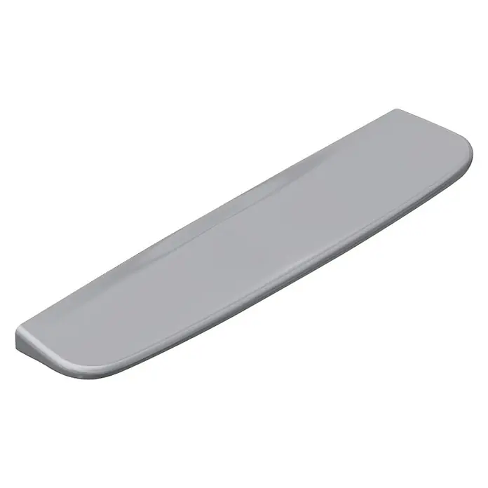 Geberit Renova Ablage Coppelia - Beschichtet, Breite: 50 cm, Keramik, Weiß - Produktabbildung eines modernen, grau schattierten Tabletts mit abgerundeten Kanten, ideal für stilvolles Servieren.