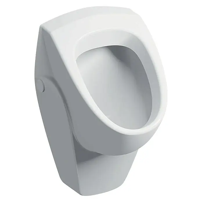 Geberit Renova Urinal Typ 1 - Mit schmutzabweisender Glasur, Zulauf: Oben, Absaugspülung, Weiß - Ein weißes Urinal für die Wandmontage, ideal für öffentliche Toiletten oder gewerbliche Einrichtungen.