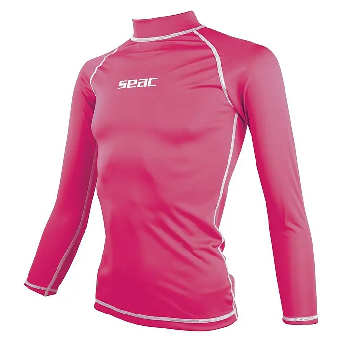 Seac Sub Camiseta térmica T-Sun Long - Apto para: Niños, 5 años, Rosa - La camiseta de manga larga rosa SEAC Rash Guard ofrece protección y comodidad para deportes acuáticos. Ideal para nadar, surf y esnórquel.