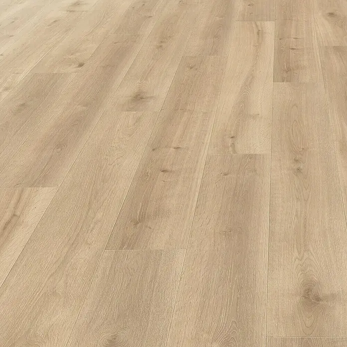 Living by Haro Laminatmuster Eiche Melina - 290 x 193 x 7 mm, Landhausdiele - Ein helles Laminatbodenmuster mit länglichen Paneelen und natürlicher Holzstruktur, ideal für moderne Innenräume.