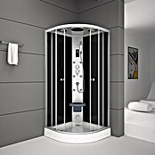 Cabina de ducha completa Vitamine Black 2.0 (90 x 90 x 215 cm, Cuadrado,  Negro Gris Plata), BAUHAUS