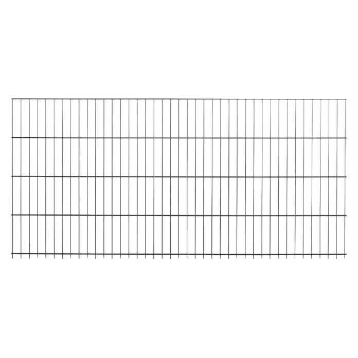 Peddy Shield Zaun-Set ESM - 2 x 1,25 m, Anthrazit, 31 -tlg., Pfosten zur Bodenmontage - Silbernes Metallgitter mit rechteckigen Öffnungen, ideal für vielfältige Anwendungen, robust und langlebig.