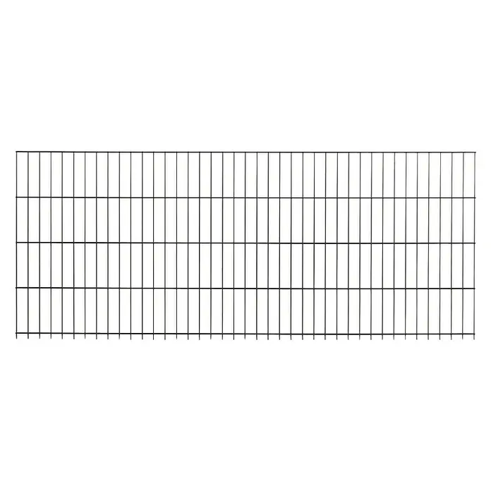 Peddy Shield Zaun-Set DSM - 2 x 1,23 m, Anthrazit, 21 -tlg., Zum Einbetonieren - Vorderansicht
