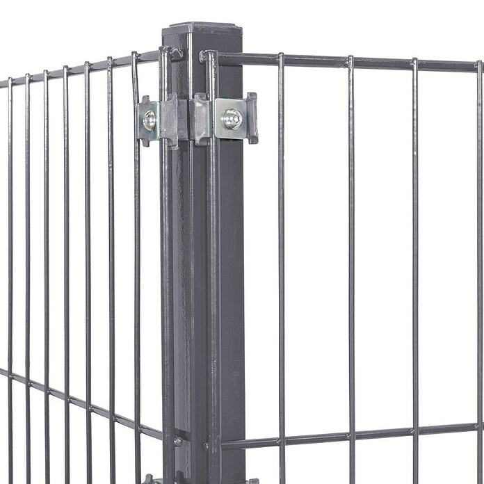 Peddy Shield Zaun-Set (200 x 75 cm, Anthrazit, Mit Eckpfosten und zum Einbetonieren) | BAUHAUS