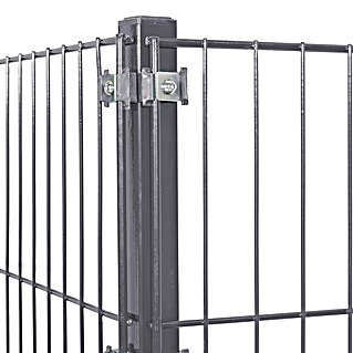 Peddy Shield Zaun-Set (200 x 75 cm, Anthrazit, Mit Eckpfosten und zum Einbetonieren)