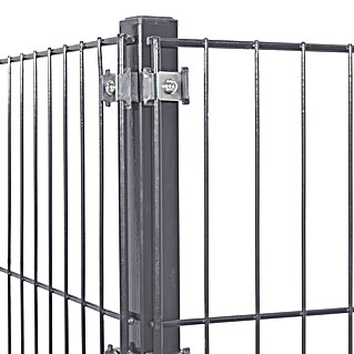 Peddy Shield Zaun-Set (200 x 125 cm, Anthrazit, Mit Eckpfosten und zum Einbetonieren)